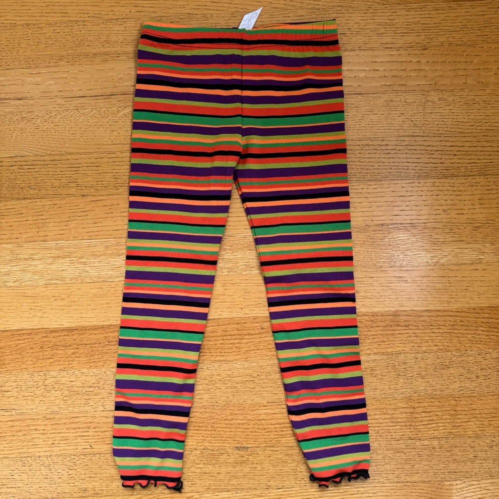 Love U Lots Halloween Striped Leggings 6X